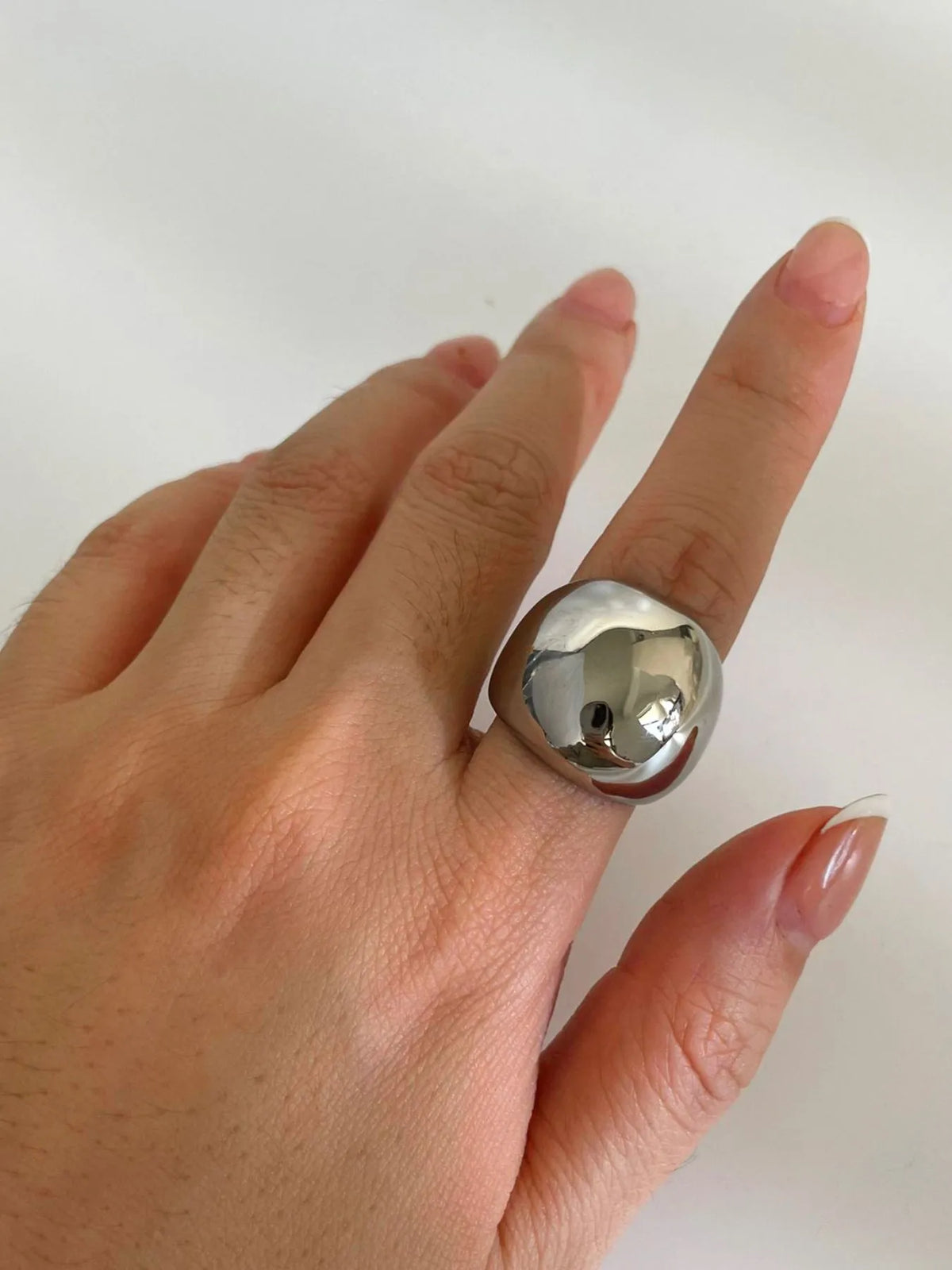 2-Piece Stainless Steel Bubble Statement Ring - Ladyez