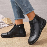 Round Toe Platform Boots - Ladyez