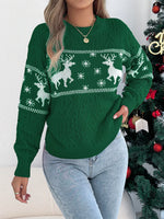 Christmas Reindeer Round Neck Sweater