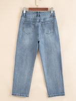 Distressed Ankle-length Straight Jeans - Ladyez