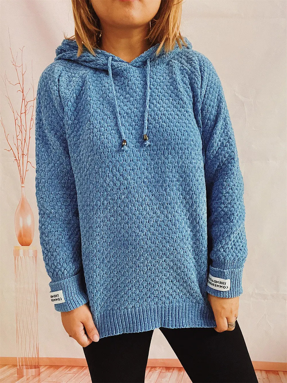 Drawstring Long SleeveHooded Sweater