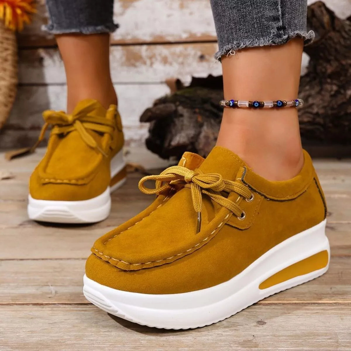 Round Toe Platform Sneakers