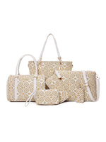6-Piece Geometric Pattern Bag Set - Ladyez