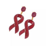 Rhinestone Ribbon Drop Earrings