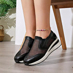 Round Toe Wedge Sneakers