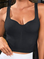Sweetheart Neck Cropped Active Tank - Ladyez