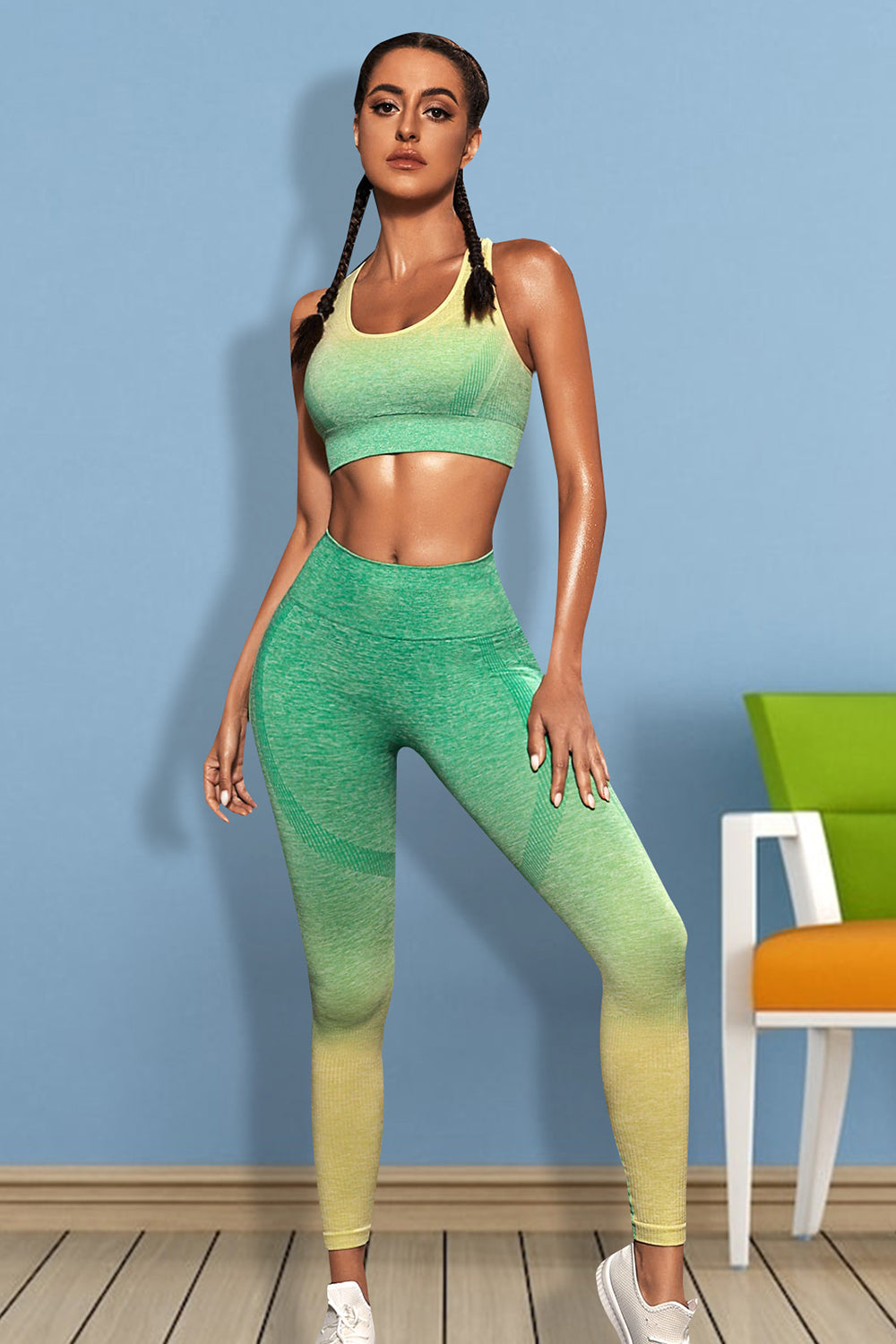 Gradient Sports Tank and Leggings Set - Ladyez