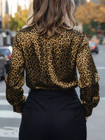 Leopard Button Up Long Sleeve Shirt