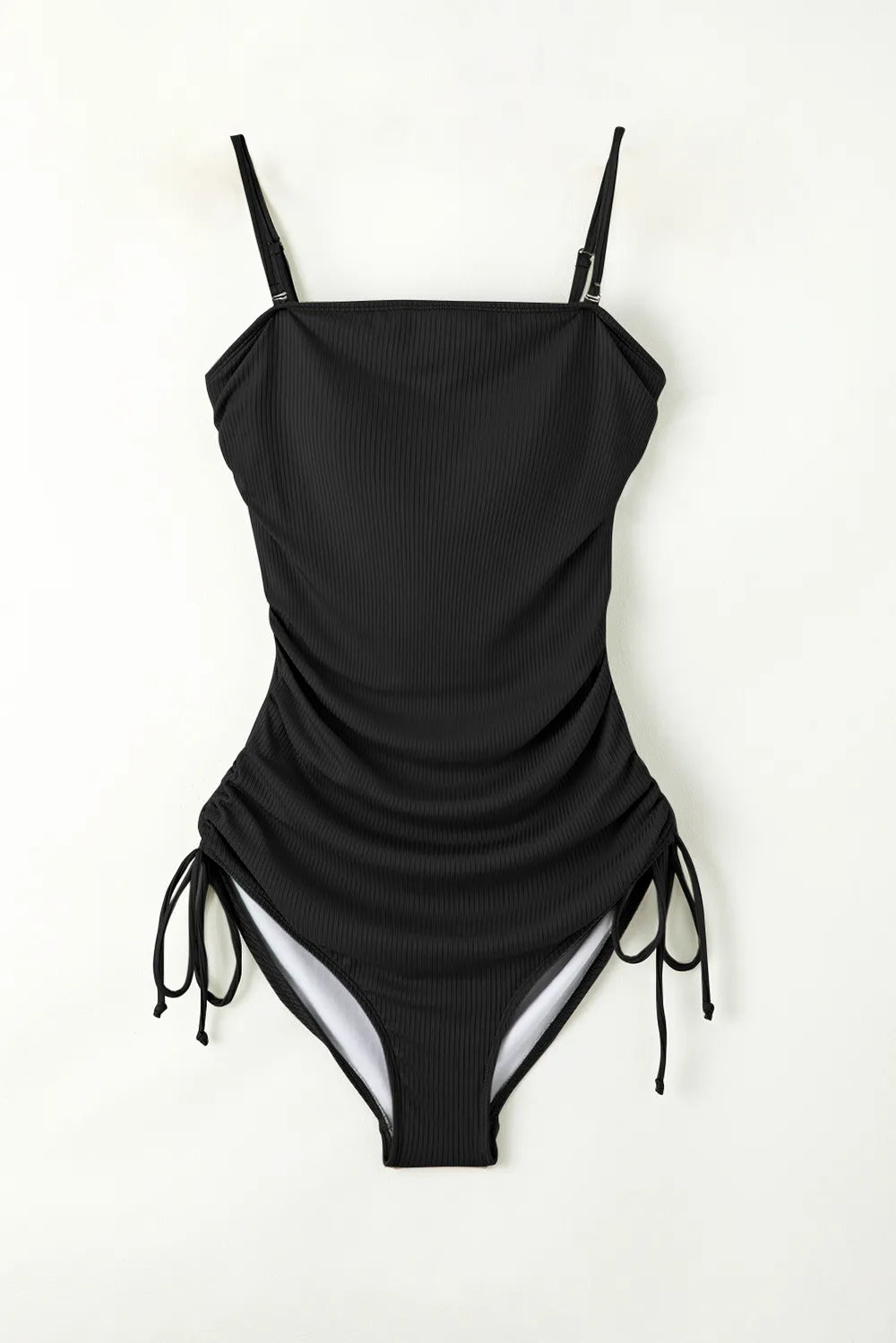 Drawstring Spaghetti Strap One-Piece Swimwear - Ladyez