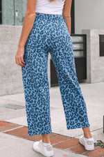 Leopard Print Barrel Leg Jeans