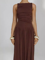 Ruched Sleeveless Maxi Dress
