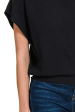 Zenana Round Neck Short Dolman Sleeve Sweater - Ladyez