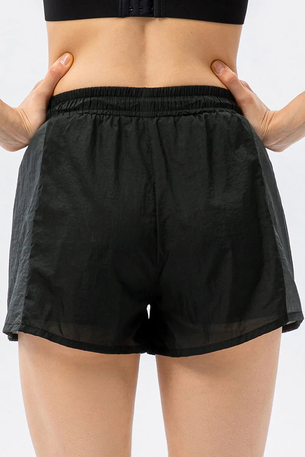 Color Block Drawstring Active Shorts - Ladyez
