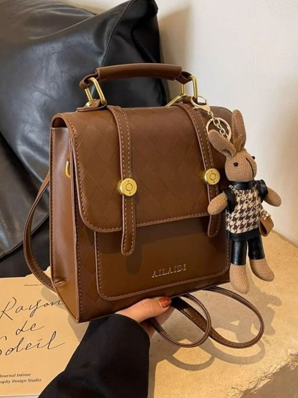 Quilted Flap Backpack Bag