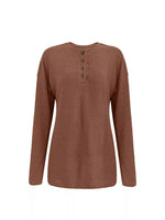 Button-Detail Dropped Shoulder Top