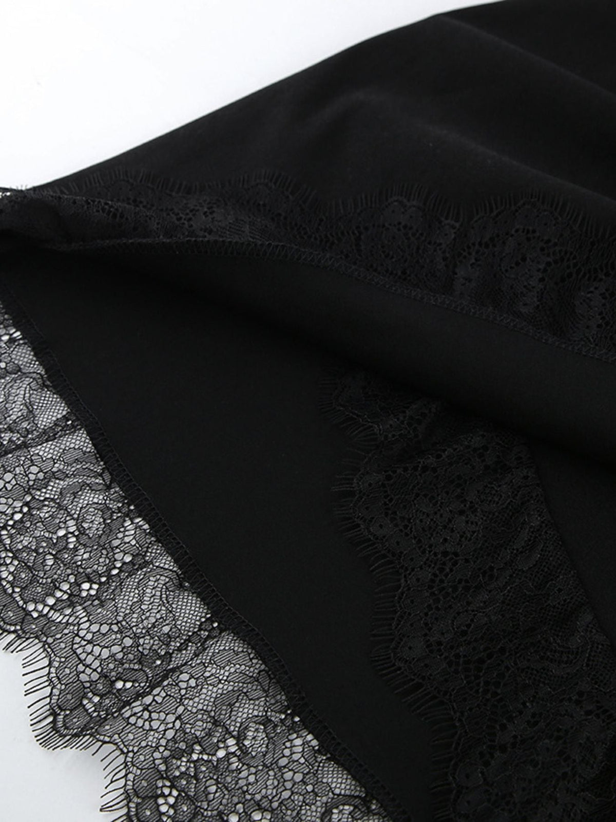 Lace Detail Button Front Long Sleeve Dress