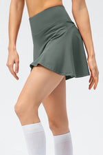 High Waist Wide Waistband Active Skirt - Ladyez