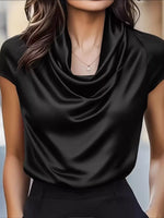 Satin Cowl Neck Blouse