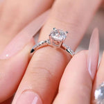 1 Carat Moissanite 925 Sterling Silver Ring