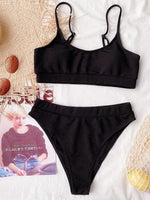 Scoop Neck Spaghetti Strap Two-Piece Swim Set - Ladyez