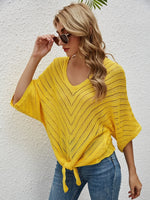 Openwork Batwing Sleeve Cover-Up - Ladyez