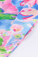 Floral Smocked Square Neck Jumpsuit with Pockets - Ladyez