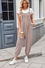 Lovelet Knotted Strap Overalls with Pockets - Ladyez