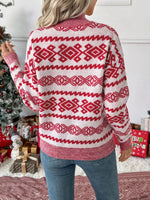 CHEERS Round Neck Long Sleeve Christmas Sweater