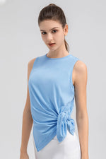 Slit Round Neck Tank - Ladyez