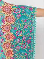 Plus Size Printed Open Front Cover-Up - Ladyez
