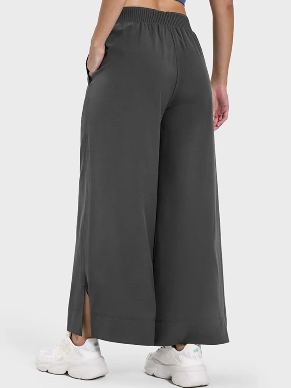 Millennia Slit Wide Leg Active Pants - Ladyez