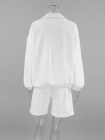 Snap Detail Long Sleeve Top and Shorts Set
