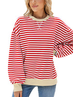 Striped Crew Neck Long Sleeve Sweatshirt