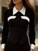 Contrast Button-Down Shirt