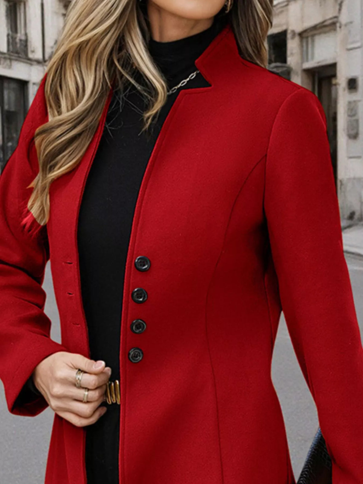 Button Up Long Sleeve Coat