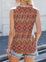Printed Scoop Neck Wide Strap Tank
