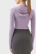 Millennia Zip Up Hooded Long Sleeve Active Outerwear - Ladyez