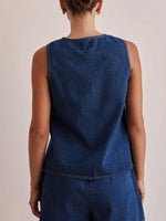 Tie Front Denim Vest