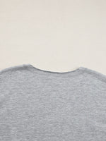 USA Lettering Patch Notched Neck T-Shirt