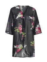 Open Front Half Sleeve Cover-Up - Ladyez