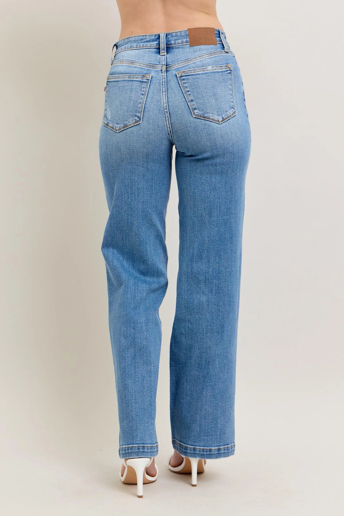 Judy Blue Full Size High Waist Straight Jeans Plus Size - Ladyez