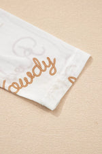 Howdy Hey Yall Mesh High Neck Long Sleeve Top