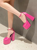 Platform High Heel Ankle Strap Pumps - Ladyez