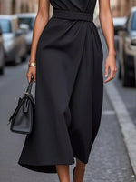 Round Neck Sleeveless Midi Dress