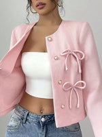 Bow Detail Cropped Outerwear