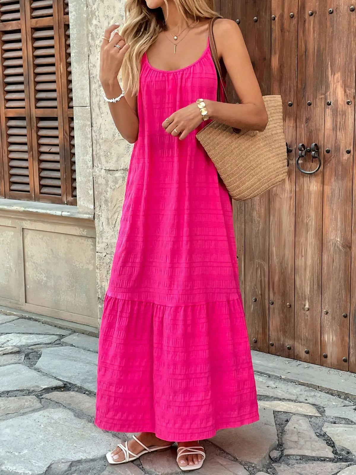 Scoop Neck Cami Maxi Dress - Ladyez