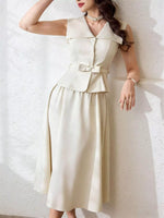 Sleeveless Top and Midi Skirt Set