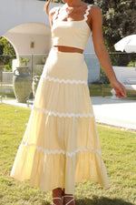 Contrast Trim Cami and Maxi Skirt Set - Ladyez