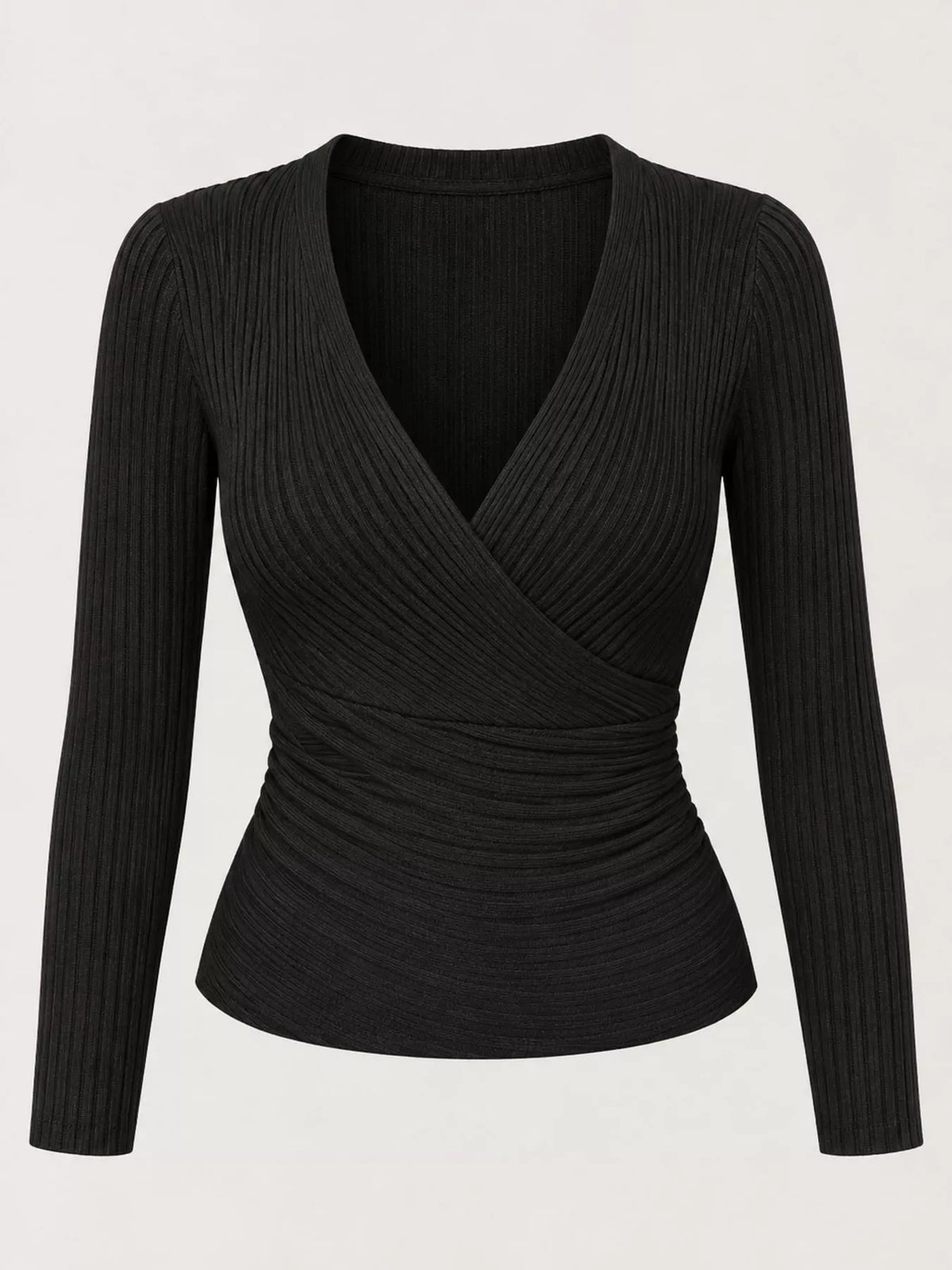 Full Size Ribbed Long Sleeve Slim Fit T-Shirt Plus Size