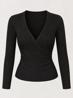Full Size Ribbed Long Sleeve Slim Fit T-Shirt Plus Size